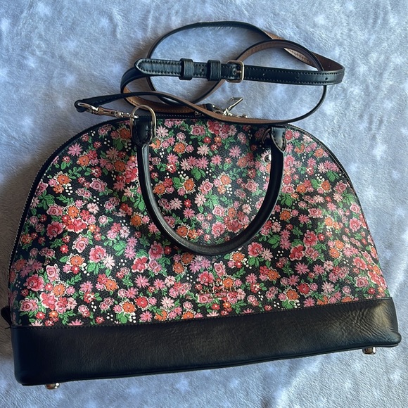 Coach sierra crossbody - Black & Pink Floral Mini Bowler-Style - Picture 4 of 16